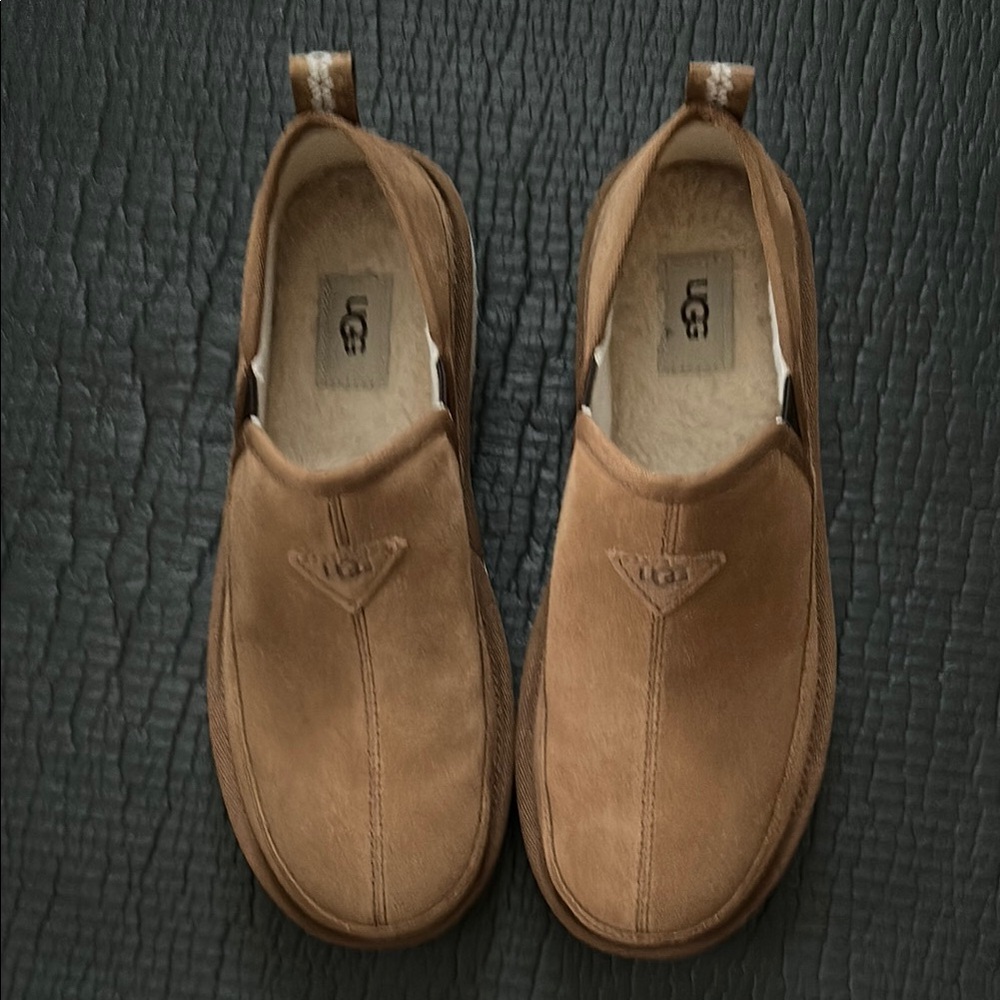 UGG Tan Suede Slip-On Loafers